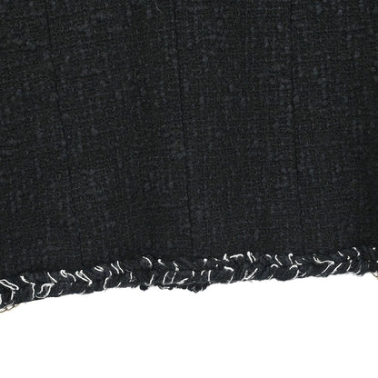 Chanel 2007 Single Breasted Collarless Jacket Black #36