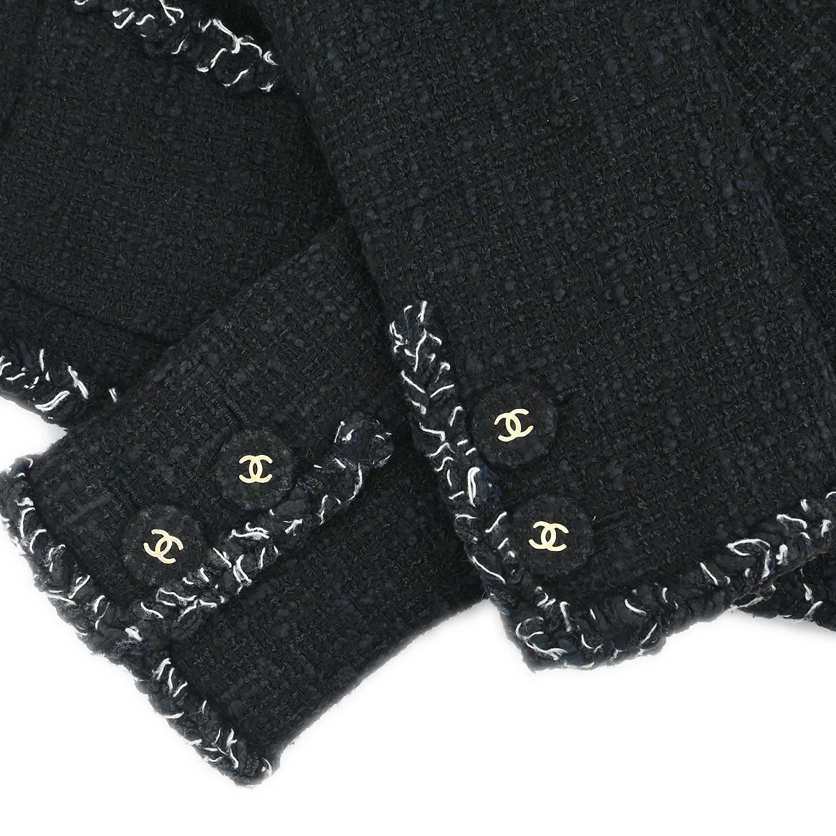 Chanel 2007 Single Breasted Collarless Jacket Black #36
