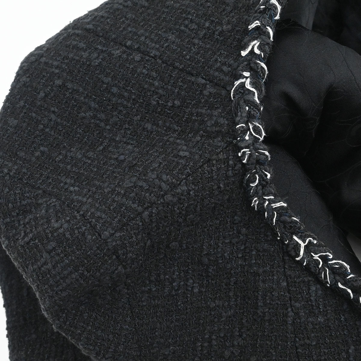 Chanel 2007 Single Breasted Collarless Jacket Black #36
