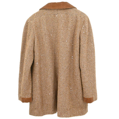 Chanel 2003 Jacket Coat Tweed Brown #44
