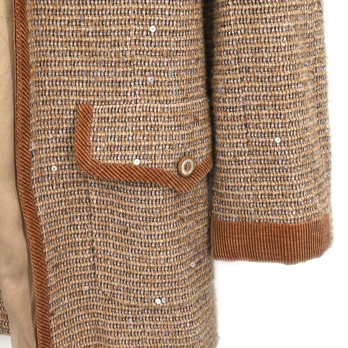 Chanel 2003 Jacket Coat Tweed Brown #44
