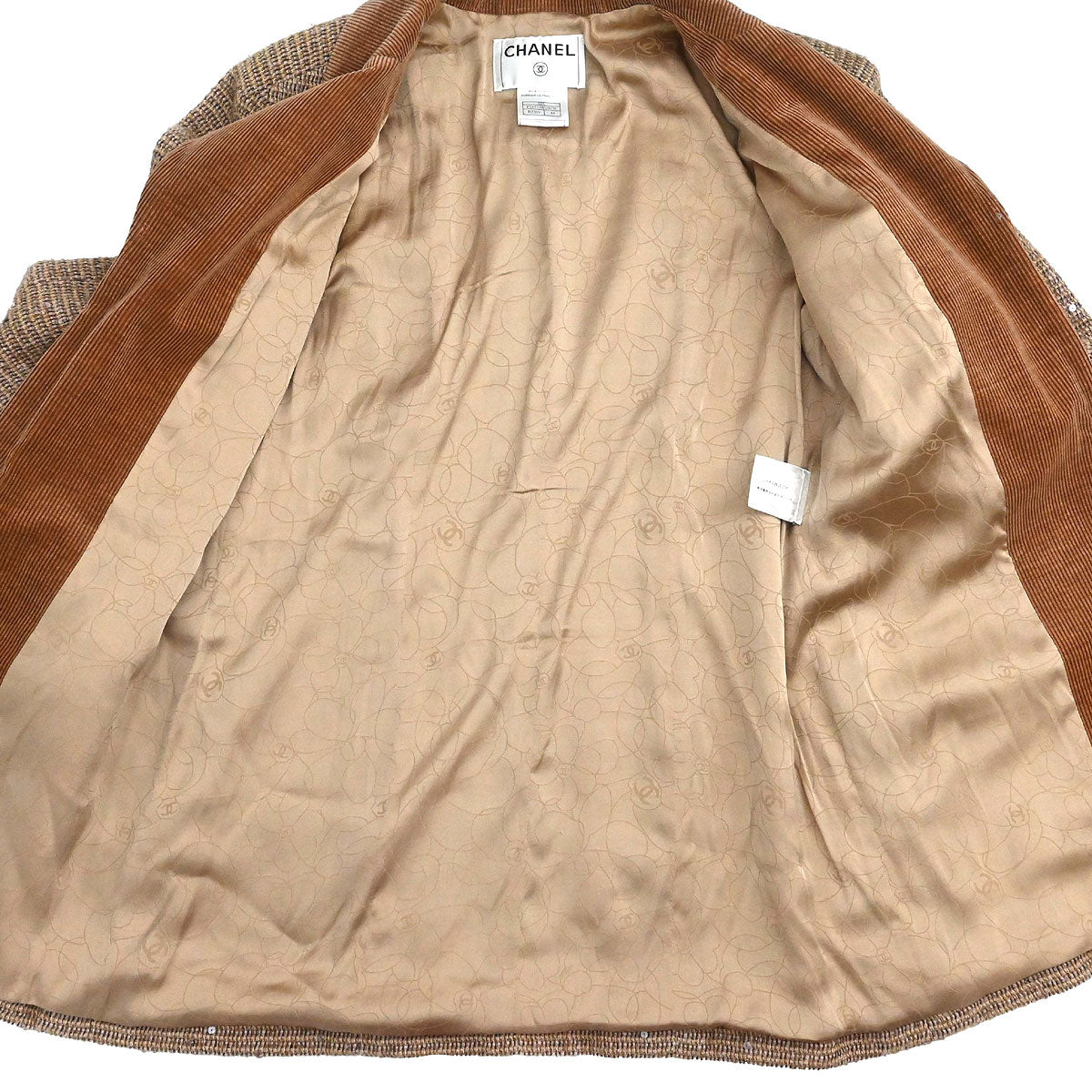 Chanel 2003 Jacket Coat Tweed Brown #44