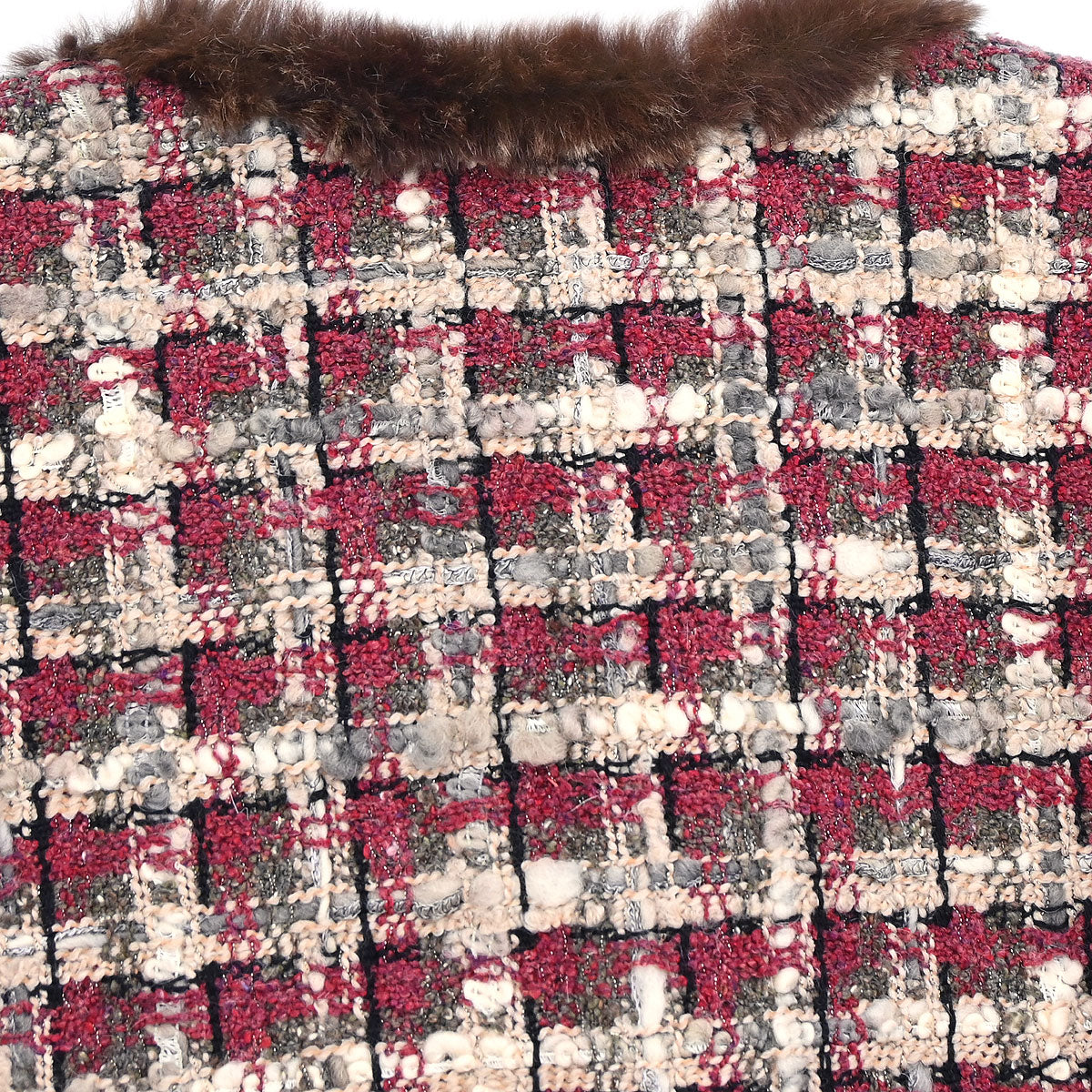 Chanel 2005 Setup Suit Jacket Skirt Tweed Brown #36
