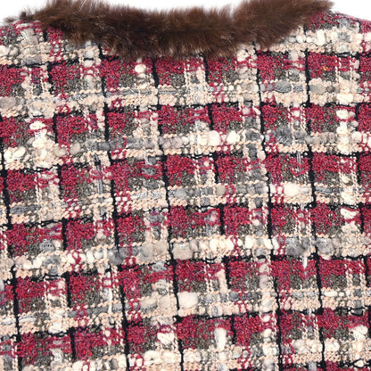 Chanel 2005 Setup Suit Jacket Skirt Tweed Brown #36