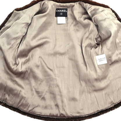 Chanel 2005 Setup Suit Jacket Skirt Tweed Brown #36