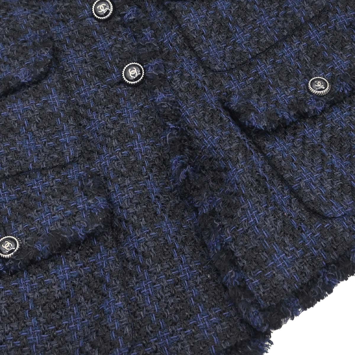 Chanel 2007 Setup Suit Jacket Skirt Navy #38