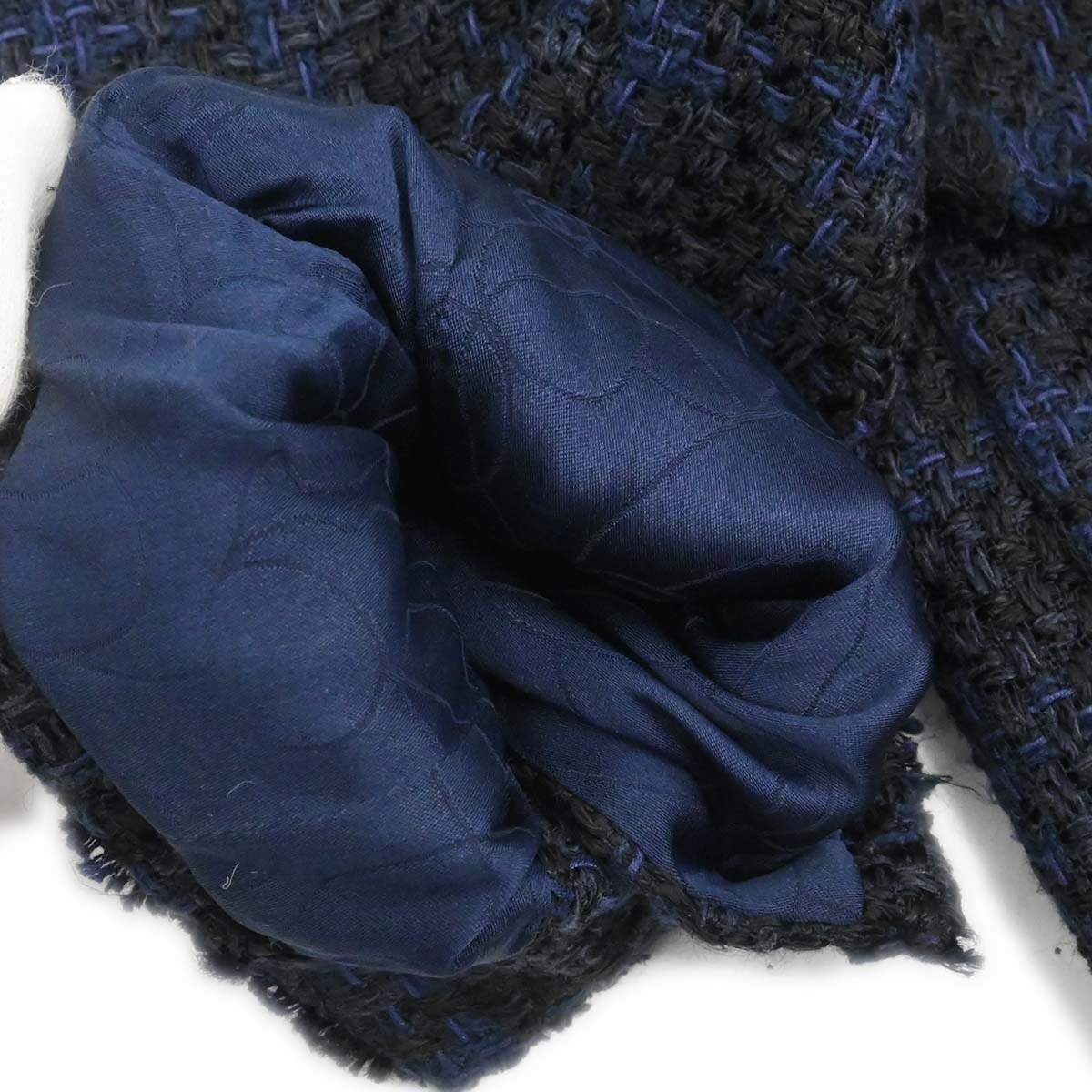 Chanel 2007 Setup Suit Jacket Skirt Navy #38