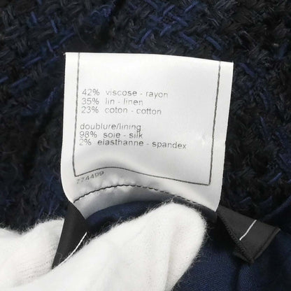 Chanel 2007 Setup Suit Jacket Skirt Navy #38