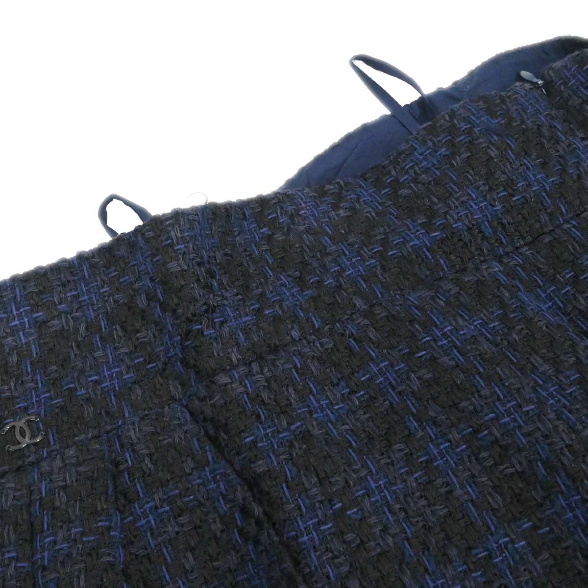 Chanel 2007 Setup Suit Jacket Skirt Navy #38