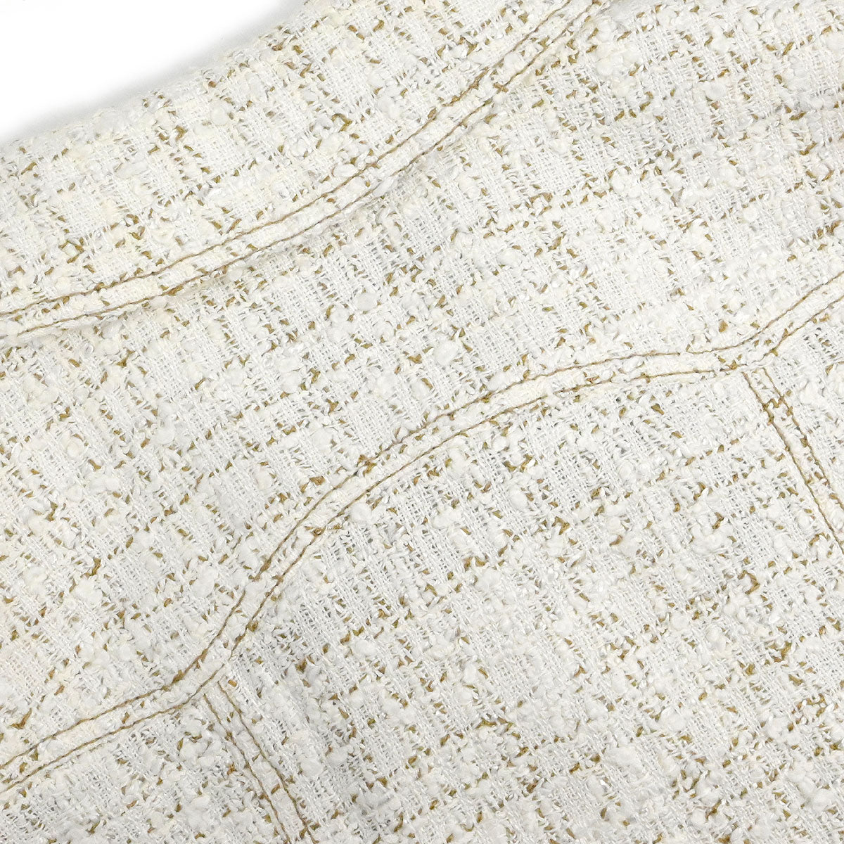 Chanel 2001 Setup Suit Jacket Skirt Tweed White #38