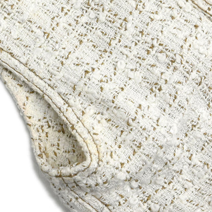 Chanel 2001 Setup Suit Jacket Skirt Tweed White #38