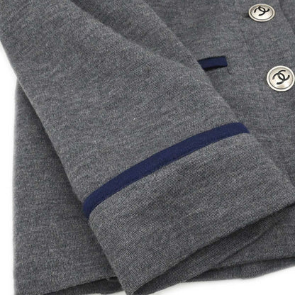 Chanel 2010 Single Breasted Jacket Gray #44