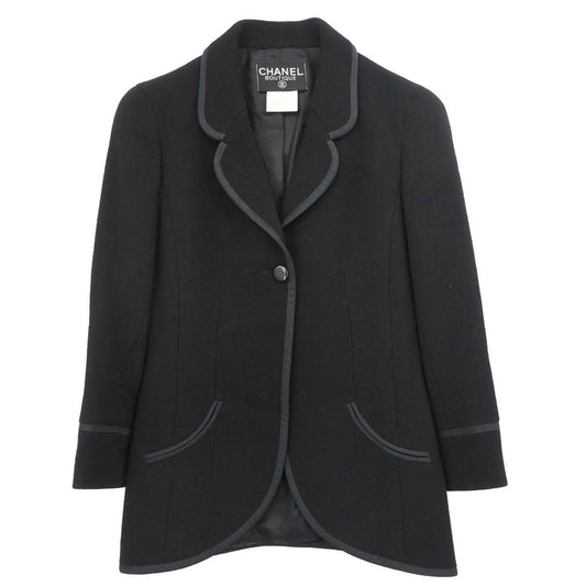 Chanel 1996 Single Breasted Jacket Black #38