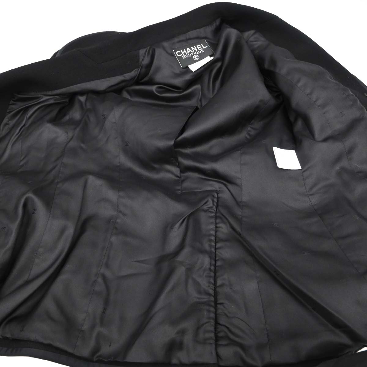 Chanel 1996 Single Breasted Jacket Black #38