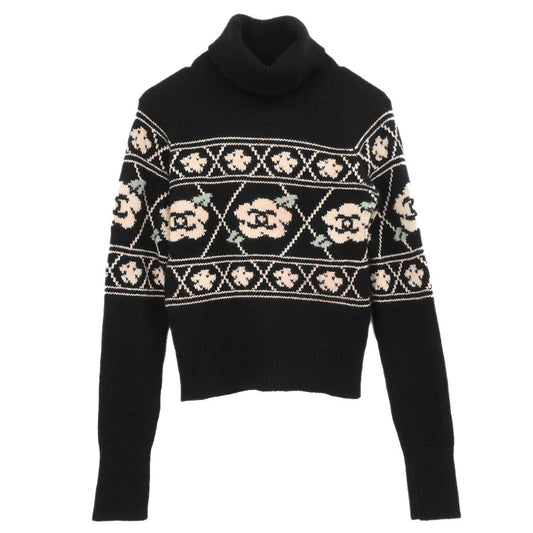 Chanel 1995 Sweater Knit Top Black #38