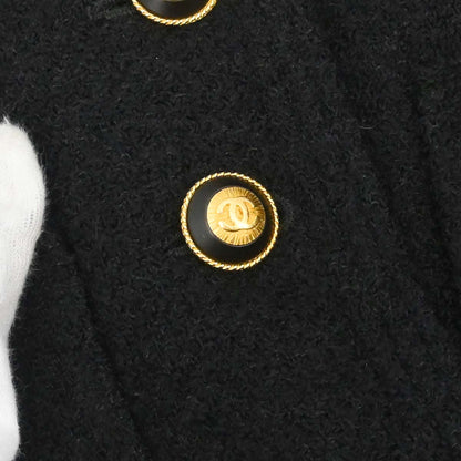 Chanel Single Breasted Jacket Black #38