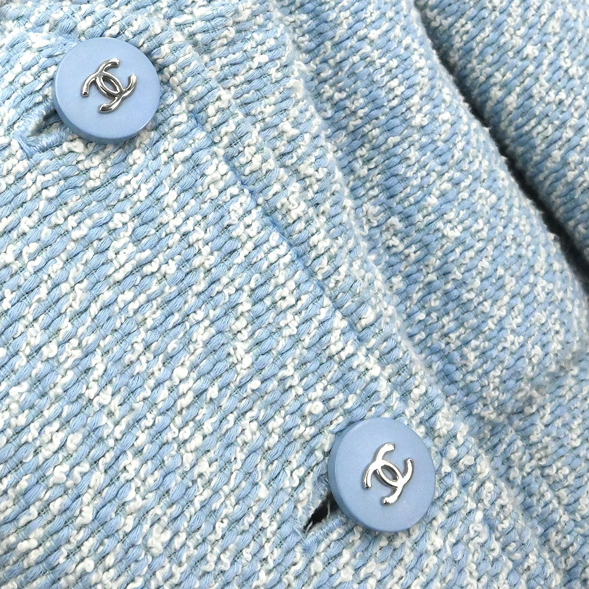 Chanel 1996 Tweed Coat Light Blue #42