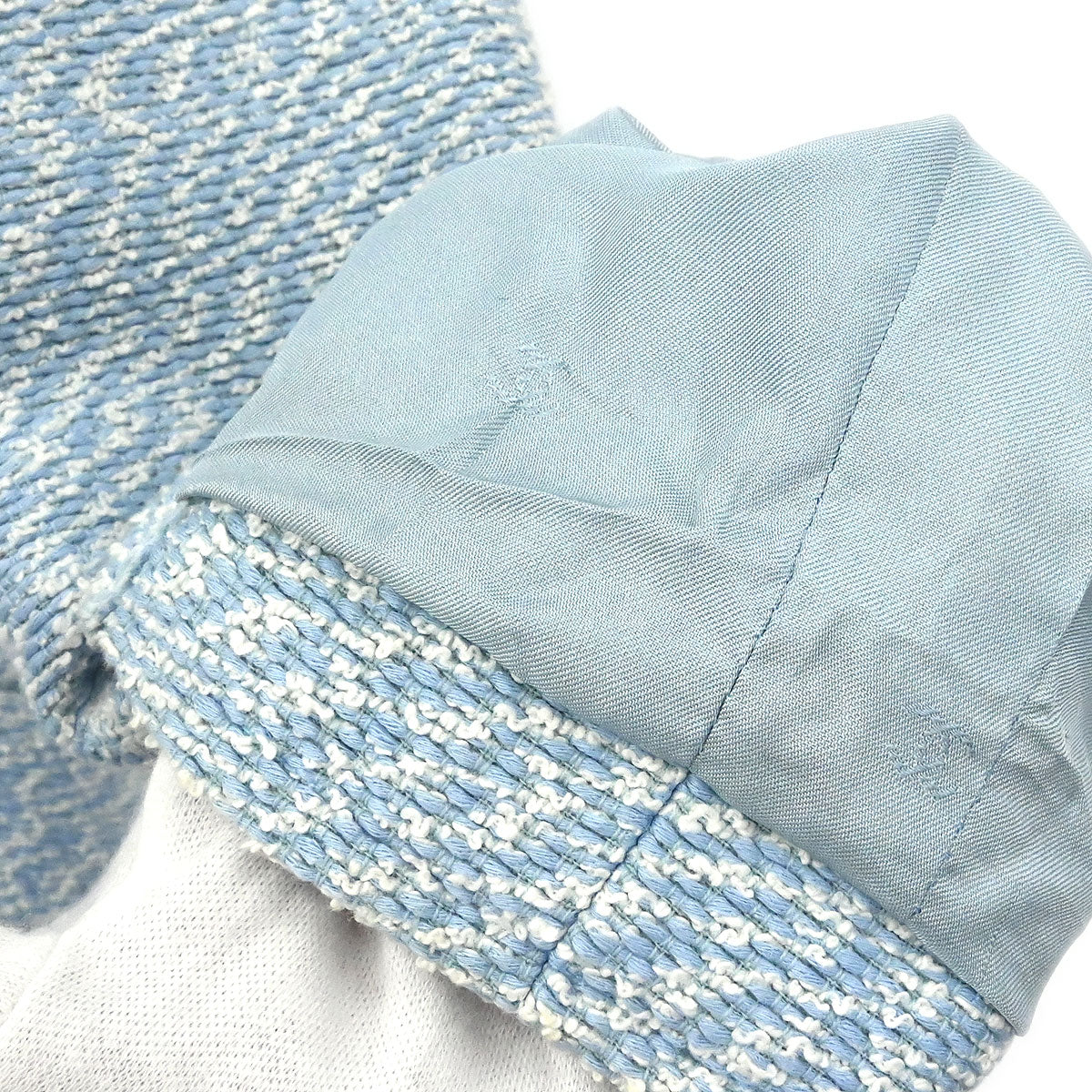 Chanel 1996 Tweed Coat Light Blue #42