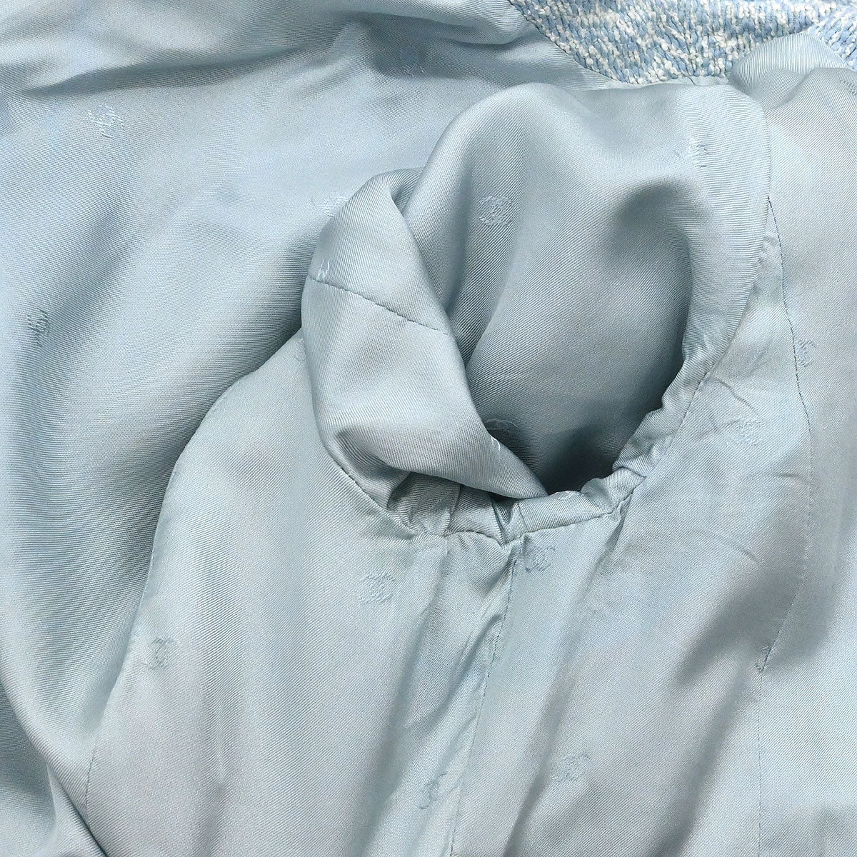 Chanel 1996 Tweed Coat Light Blue #42