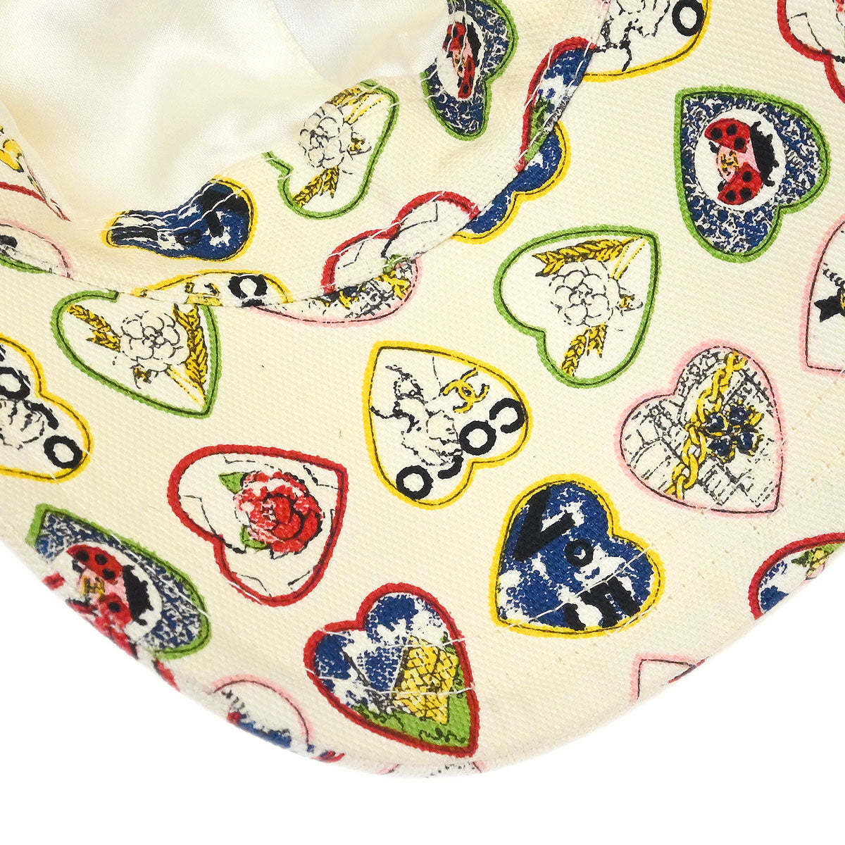 Chanel Ivory Cotton #M Cap Hat Small Good