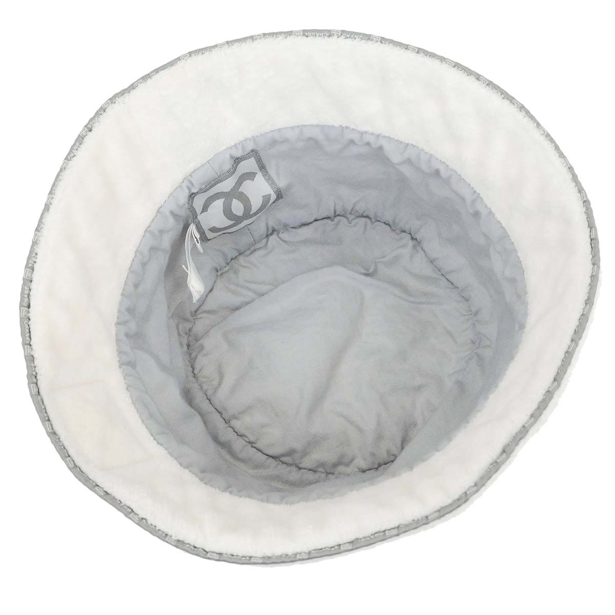 Chanel White Sport Line Bucket Hat #M Small Good