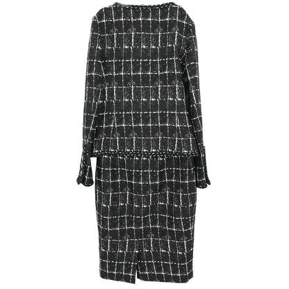 Chanel 2014 Setup Suit Jacket Skirt Tweed Black #36 #38