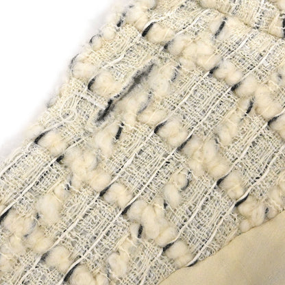 Chanel 2017 Single Breasted Tweed Jacket Ivory #38