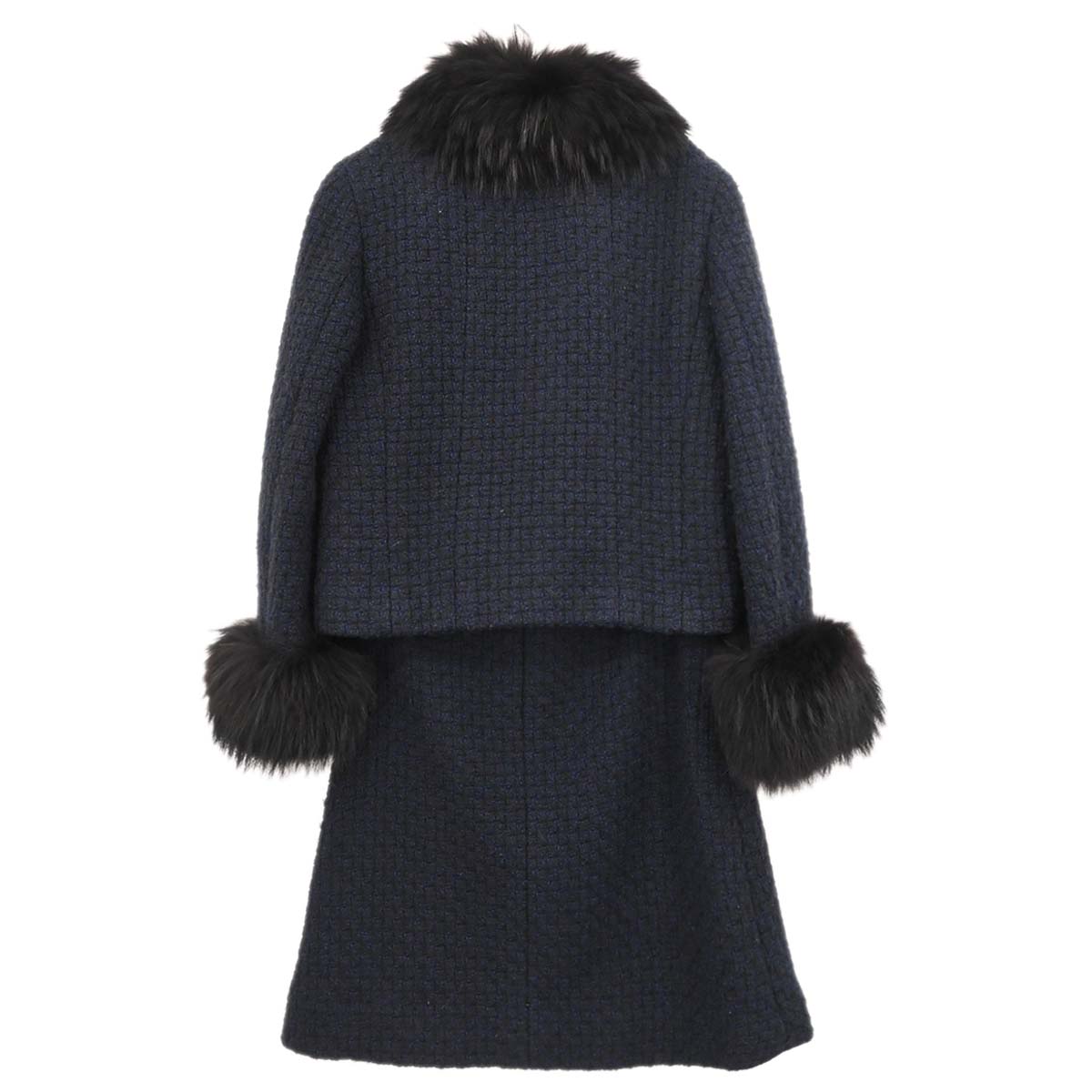 Chanel * 2000 Setup Suit Jacket Skirt Navy #40