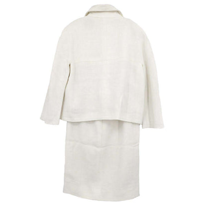 Chanel Setup Suit Jacket Skirt White #40