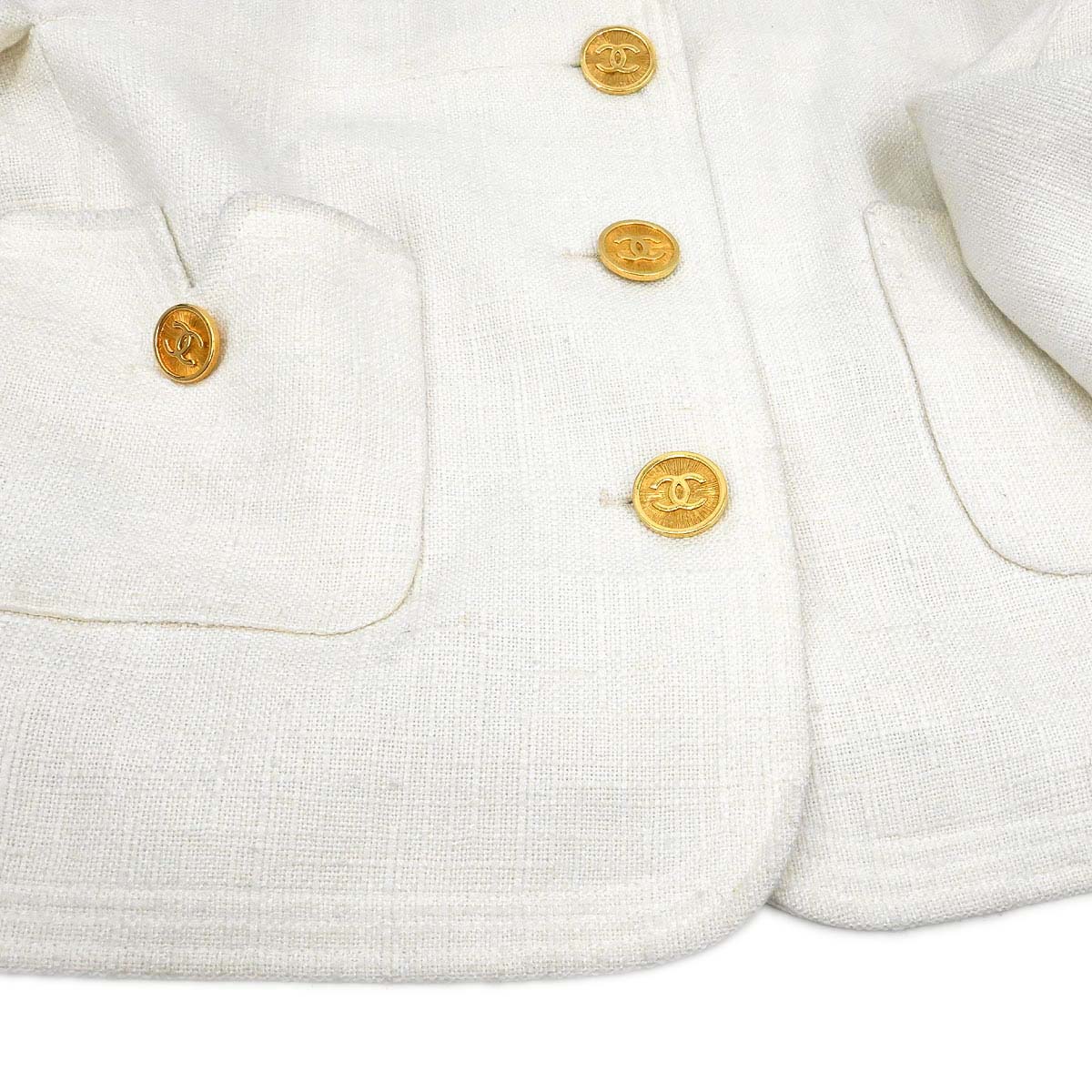 Chanel Setup Suit Jacket Skirt White #40