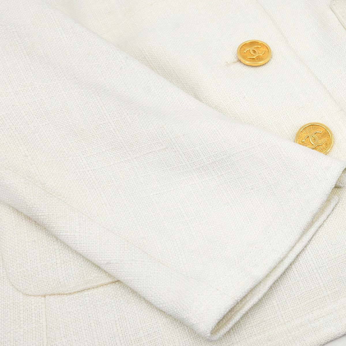 Chanel Setup Suit Jacket Skirt White #40