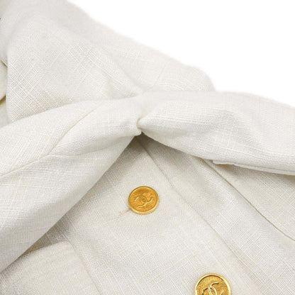 Chanel Setup Suit Jacket Skirt White #40