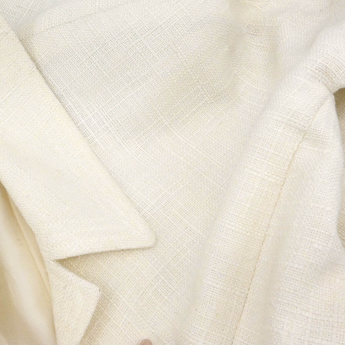 Chanel Setup Suit Jacket Skirt White #40