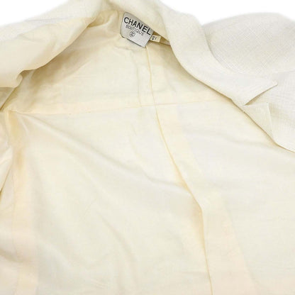 Chanel Setup Suit Jacket Skirt White #40