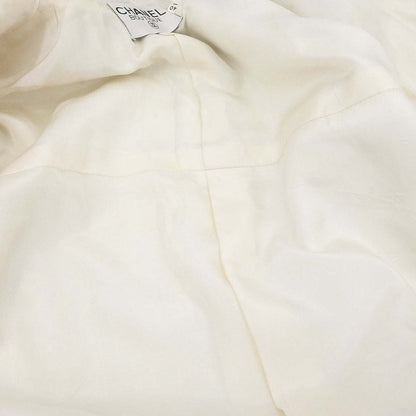 Chanel Setup Suit Jacket Skirt White #40