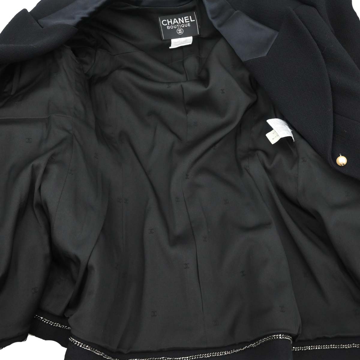 Chanel 1997 Setup Suit Jacket Skirt Black #40