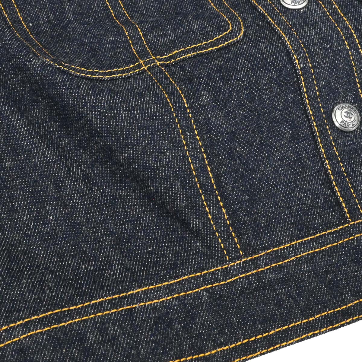 Chanel 1997 Short Sleeve Denim Jacket Indigo #40