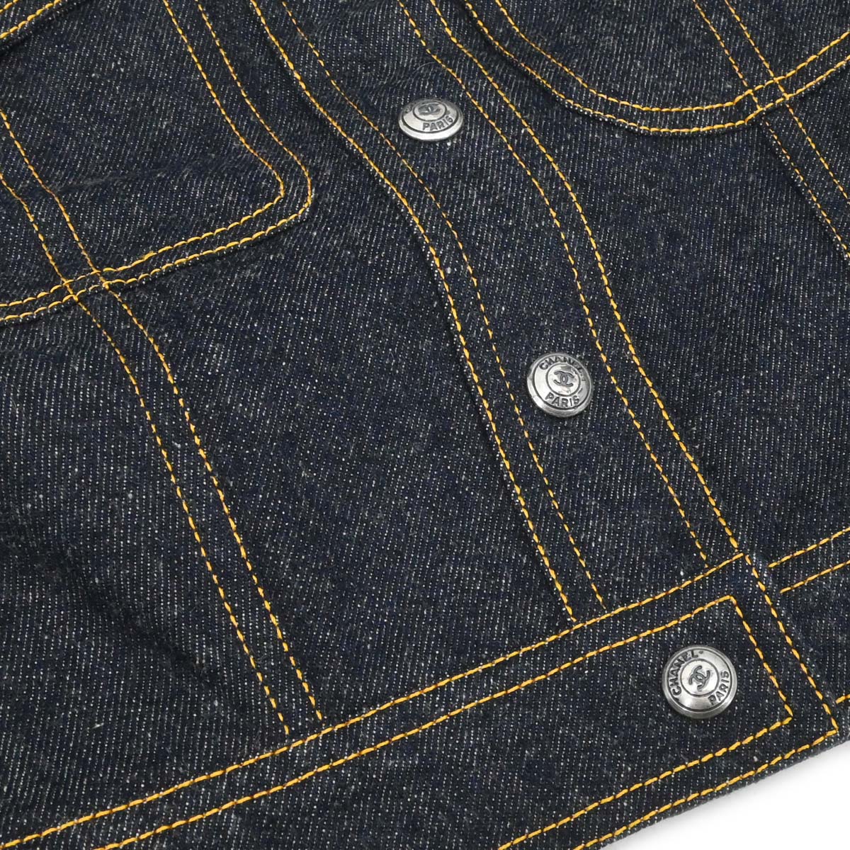 Chanel 1997 Short Sleeve Denim Jacket Indigo #40