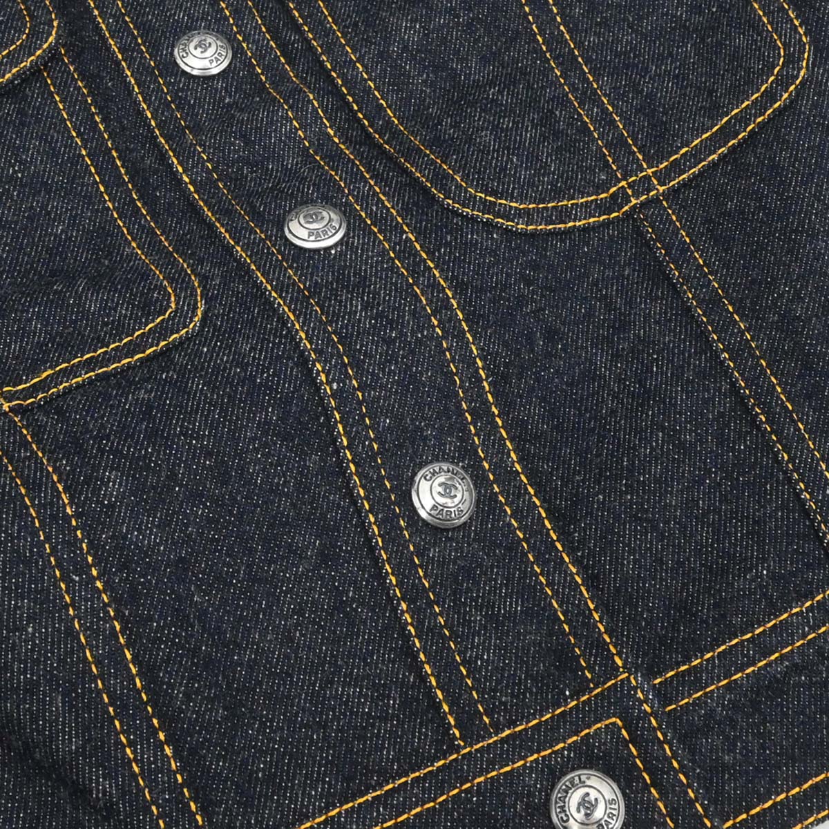 Chanel 1997 Short Sleeve Denim Jacket Indigo #40