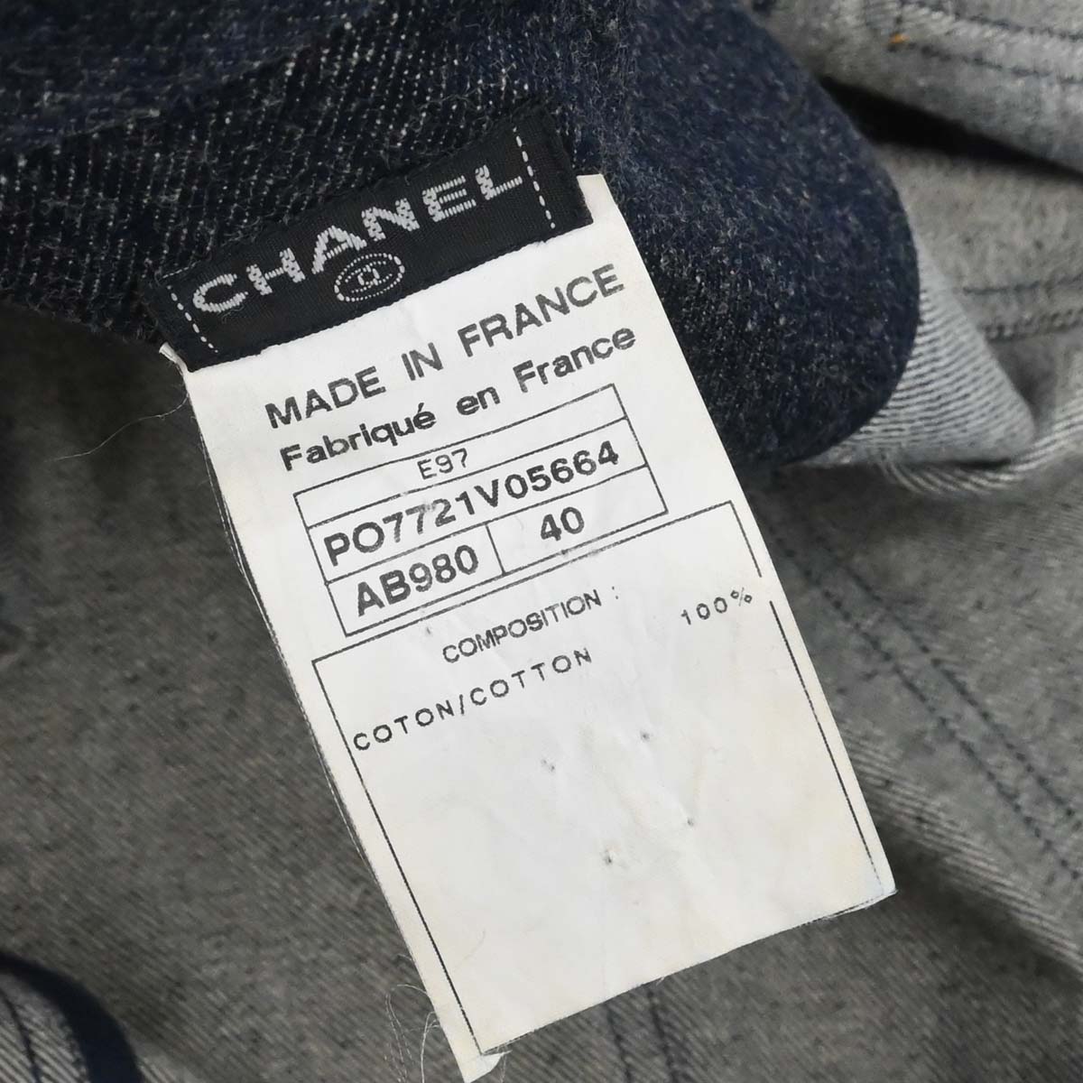 Chanel 1997 Short Sleeve Denim Jacket Indigo #40