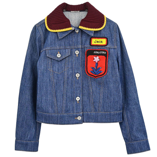 Miu Miu 2016 Single Breasted Jacket Denim Blue #38