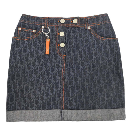 Christian Dior 2006 Denim Skirt Flight Trotter Navy #34