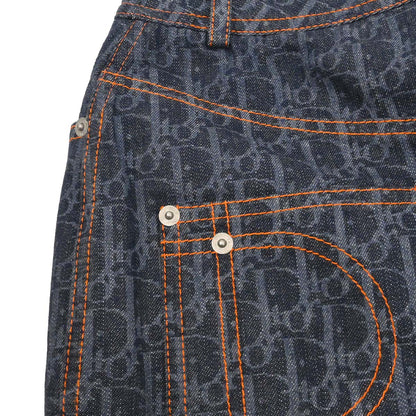 Christian Dior 2006 Denim Skirt Flight Trotter Navy #34