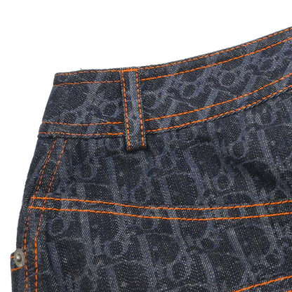 Christian Dior 2006 Denim Skirt Flight Trotter Navy #34