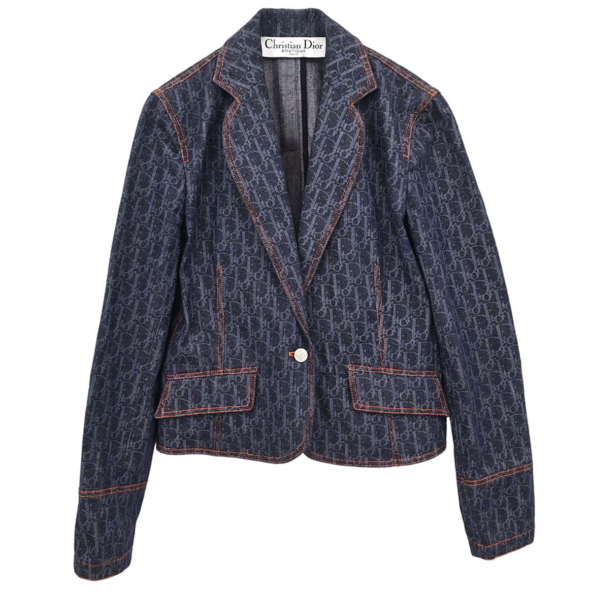 Christian Dior 2006 Single Breasted Denim Trotter Jacket Navy #40