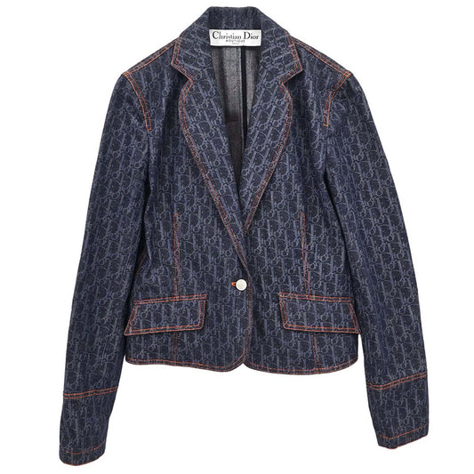 Christian Dior 2006 Single Breasted Denim Trotter Jacket Navy #40