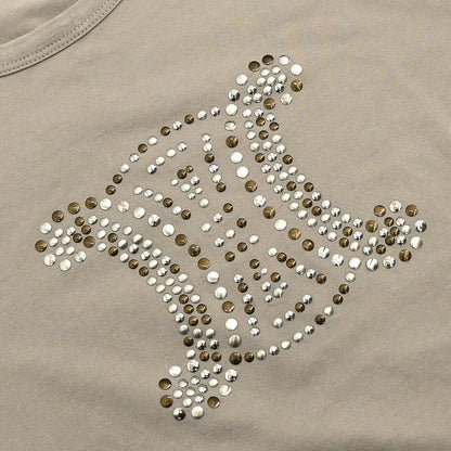 Celine Short Sleeve T-shirt Top Beige #S