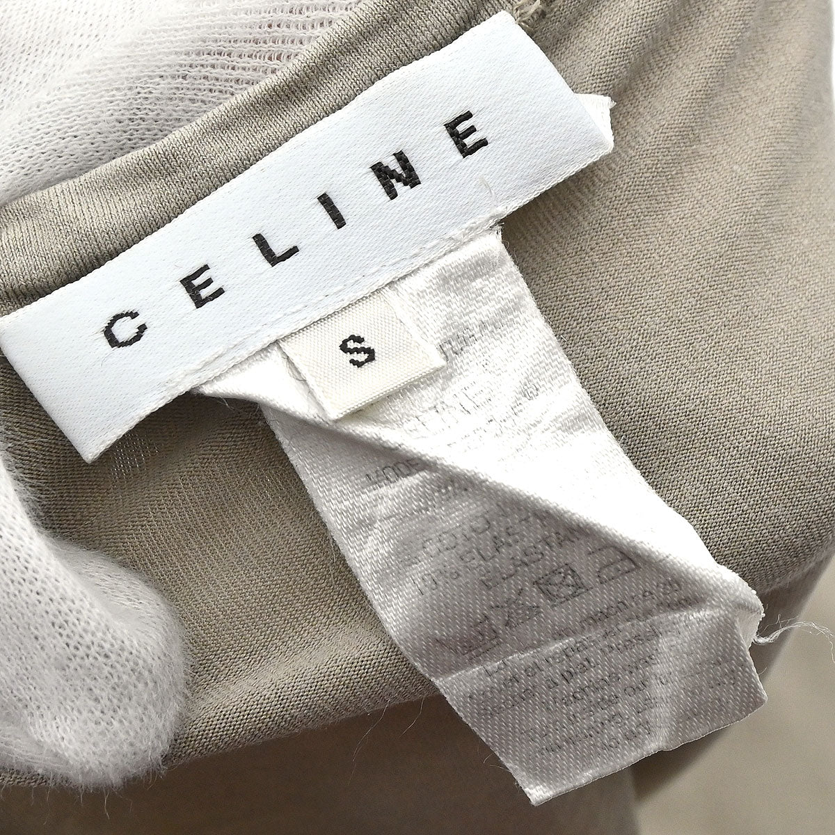 Celine Short Sleeve T-shirt Top Beige #S