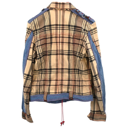 Christian Dior 2004 Jacket Check Denim Beige #40