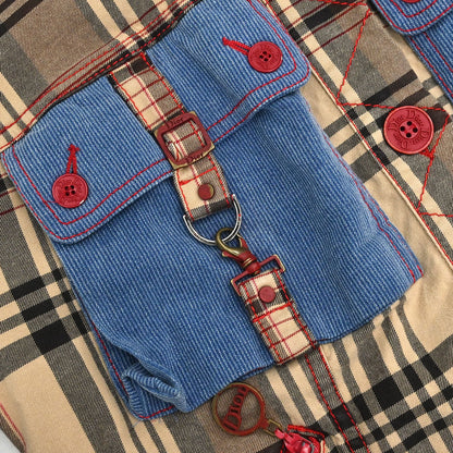 Christian Dior 2004 Jacket Check Denim Beige #40